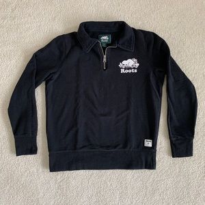 Roots Original 1/4 Zip Polo Sweatshirt - Black
